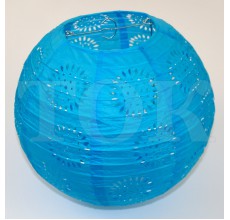 Бумажный фонарик с рисунком голубой 25 см. 0924-12